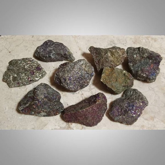 ONE PYRITE PEACOCK ORE chunk rock : abundance luck confidence CHAKRA - Picture 3 of 3